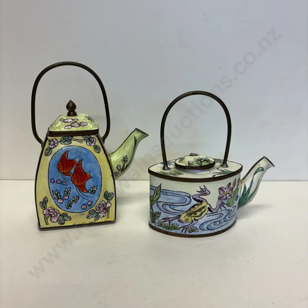 Vintage enamelled Teapot and Watering Can Image 1++