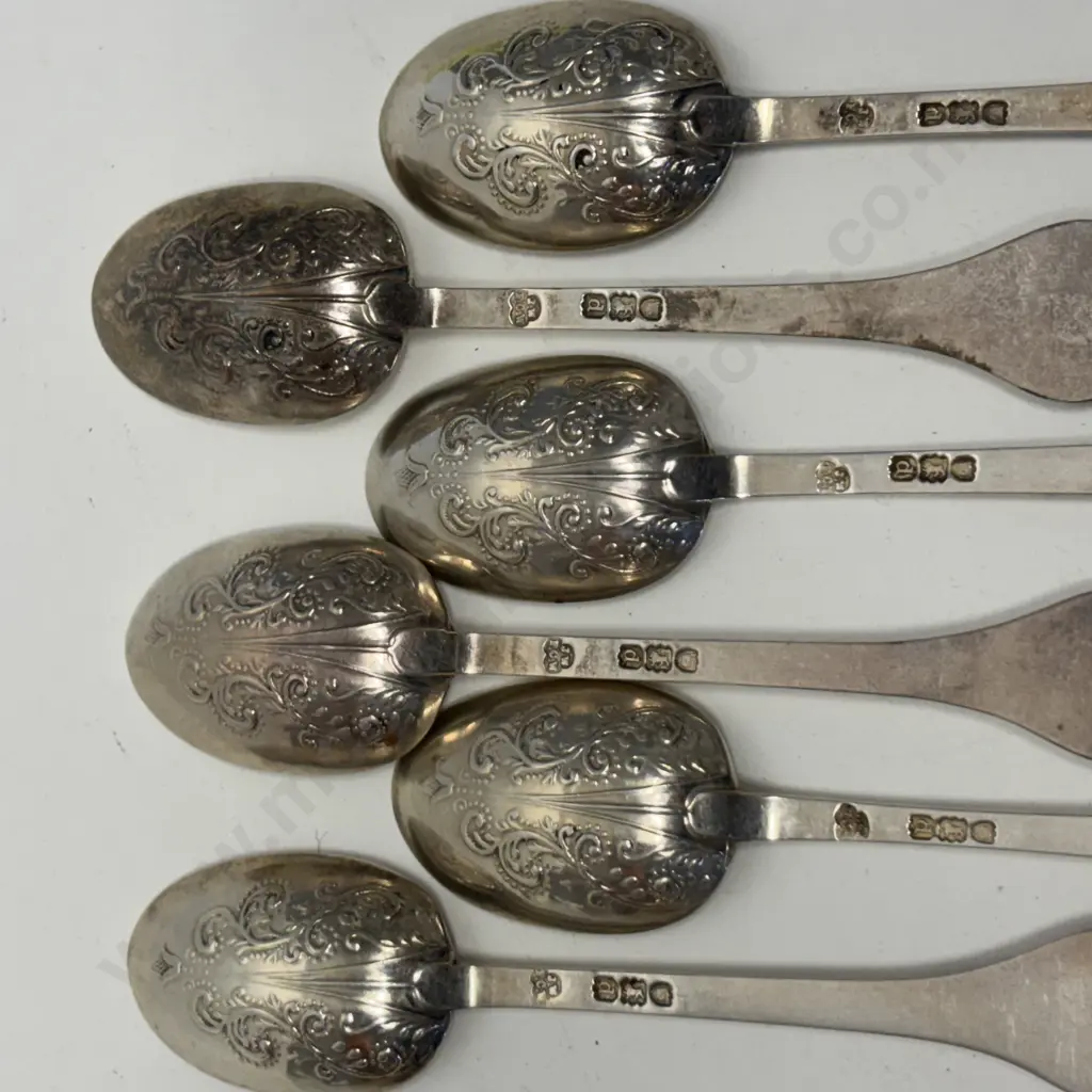 Set of 6 Hallmarked sterling silver teaspoons Image 1++