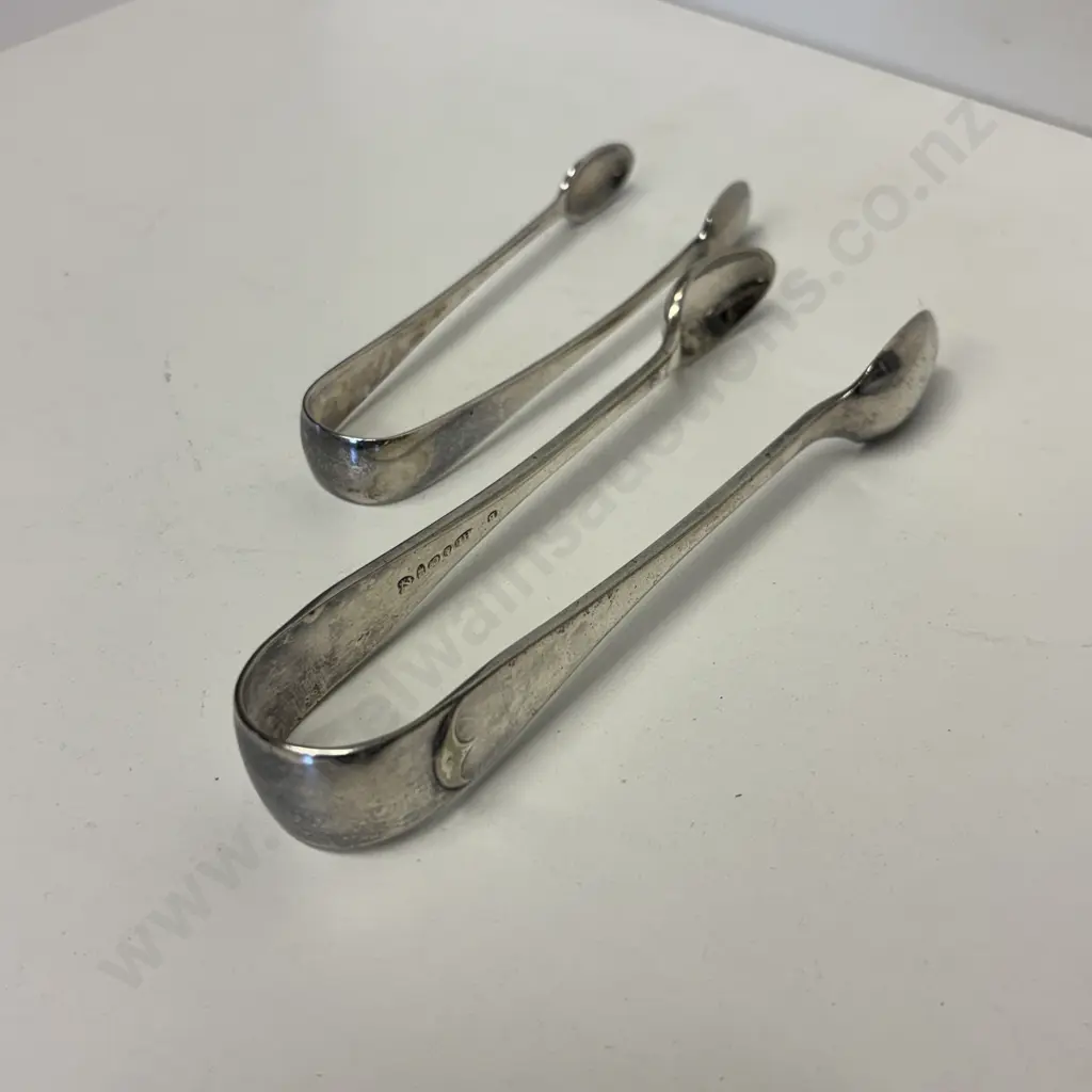 Pair of Hallmarked Sterling Silver Tongs Image 1++