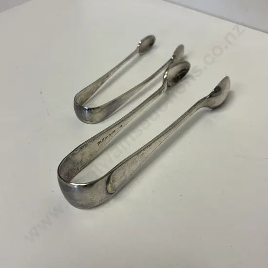 Pair of Hallmarked Sterling Silver Tongs