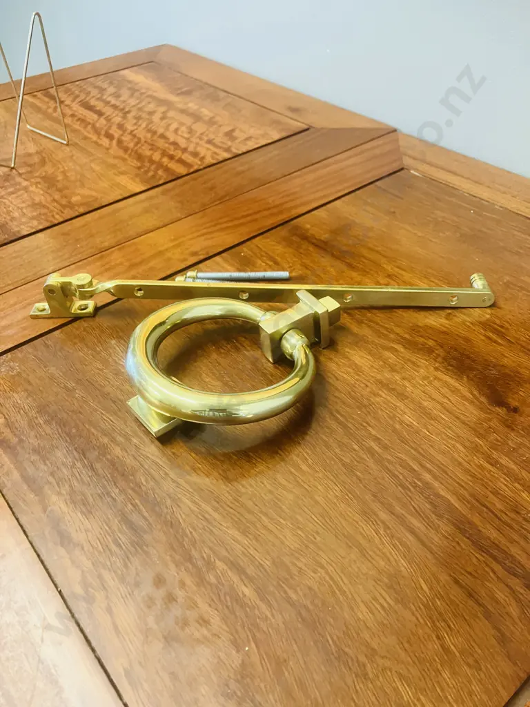 Solid Brass Door Knocker & 30cm Casement Stay Image 1++