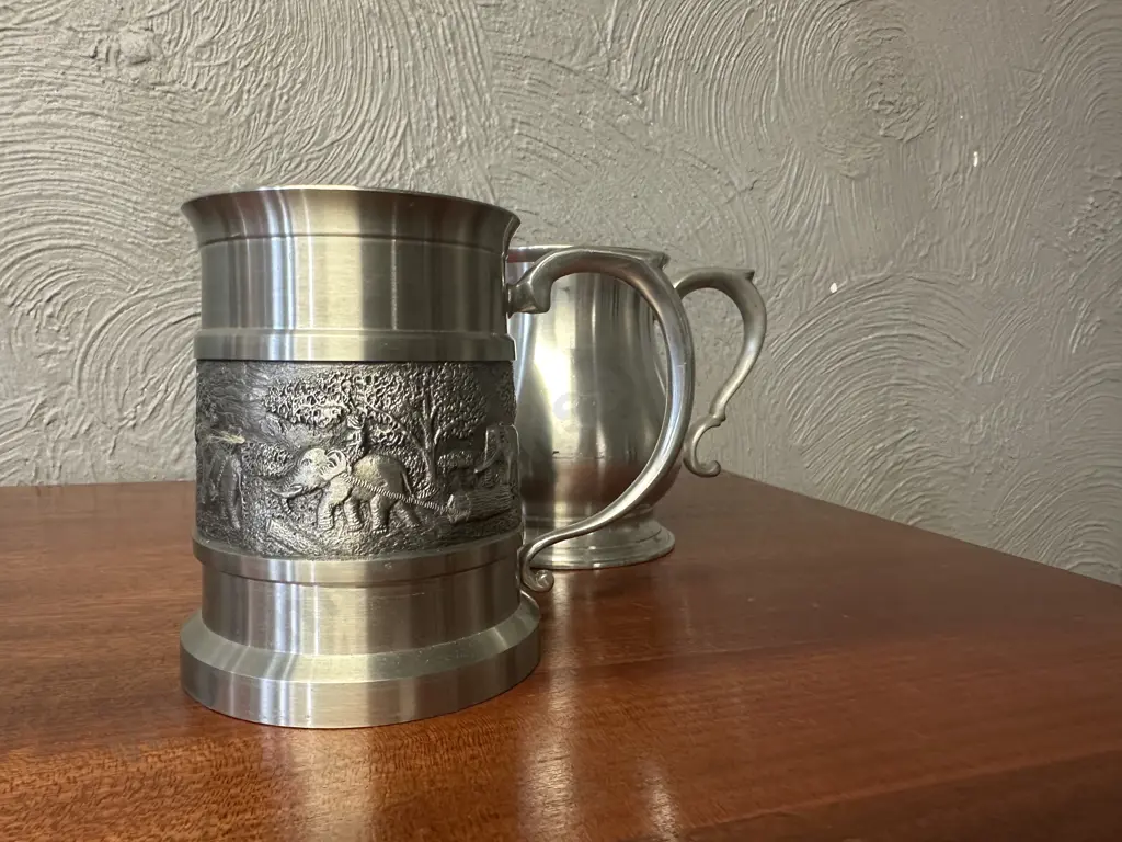 Vintage Pewter Tankcards Including Elephant Themed Selangor Etc Image 1++