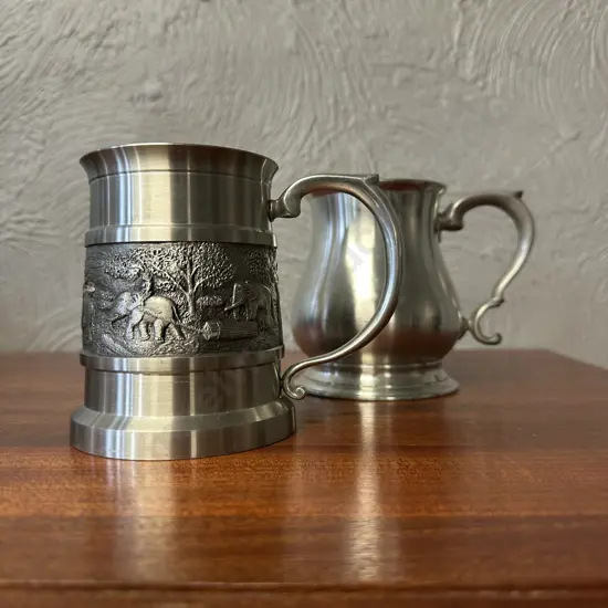 Vintage Pewter Tankcards Including Elephant Themed Selangor Etc