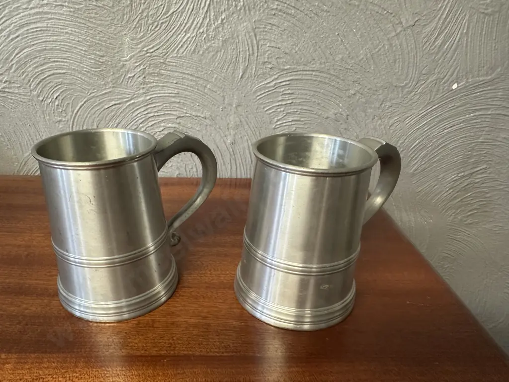 Pair Of Vintage Royal Selangor Pewter Tankards Image 1++