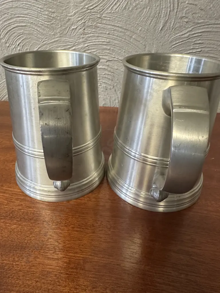 Pair Of Vintage Royal Selangor Pewter Tankards Image 1++