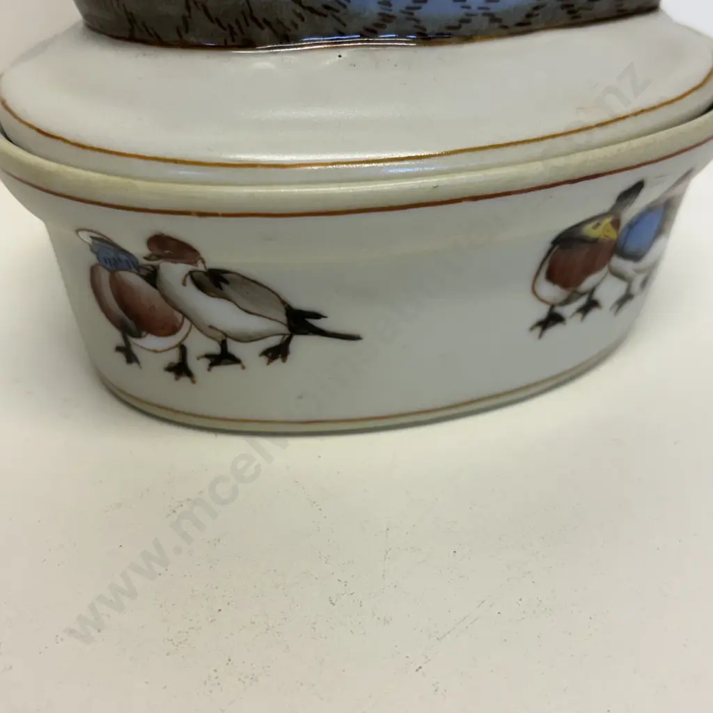 Small Ironstone Lidded Tureen with handpainted Duck finial and base Image 1++