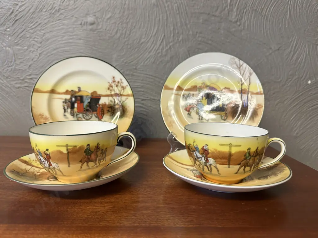 Vintage Royal Doulton Coaching Days Trios x2 Image 1++