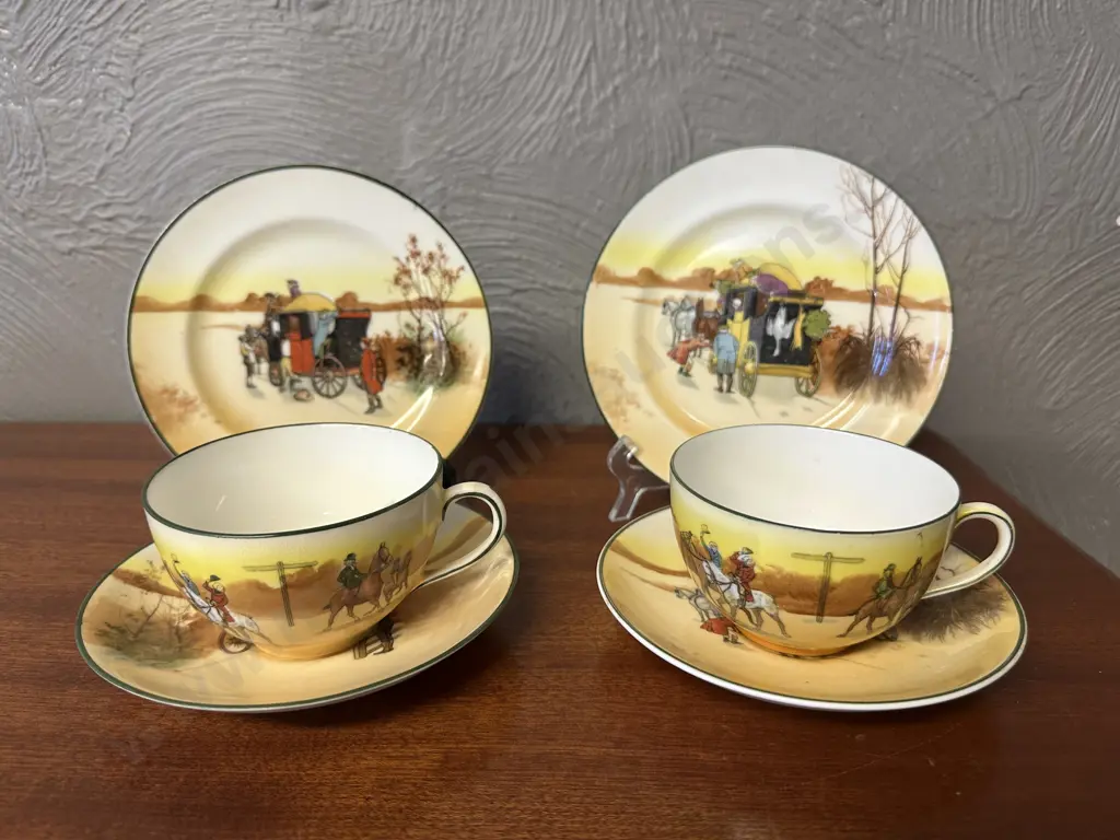 Vintage Royal Doulton Coaching Days Trios x2 Image 1++