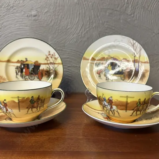 Vintage Royal Doulton Coaching Days Trios x2