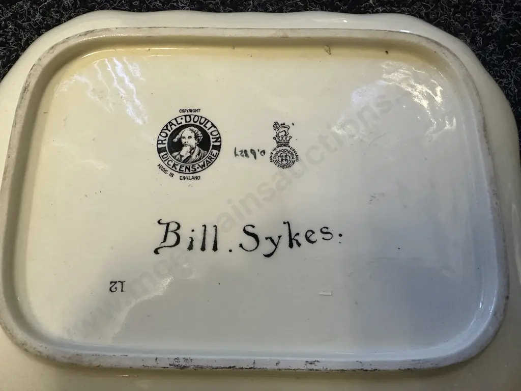 Vintage Royal Doulton Dickens Ware Bill Skyes Rectangular Dish #D6327 Image 1++