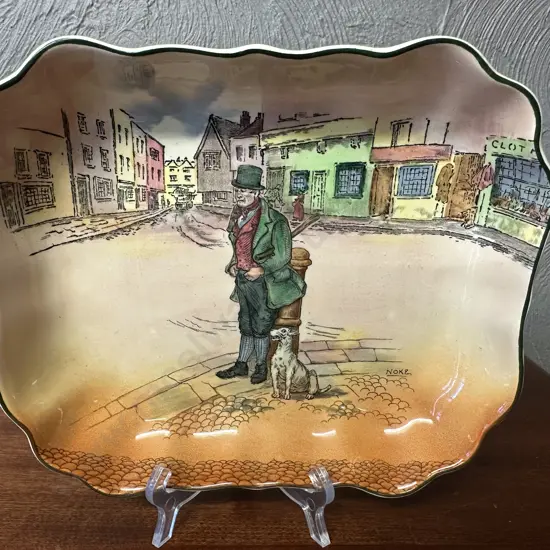 Vintage Royal Doulton Dickens Ware Bill Skyes Rectangular Dish #D6327
