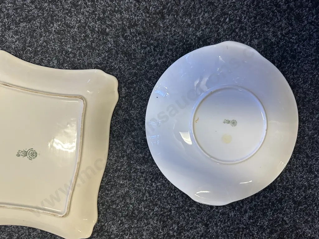 Vintage Royal Doulton Coaching Days Series Ware Rectangular Plate & Round Plate Image 1++