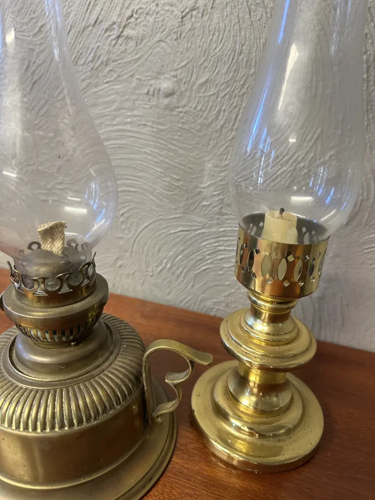 Vintage Brass Oil Burner & Candle Holder Image 1++