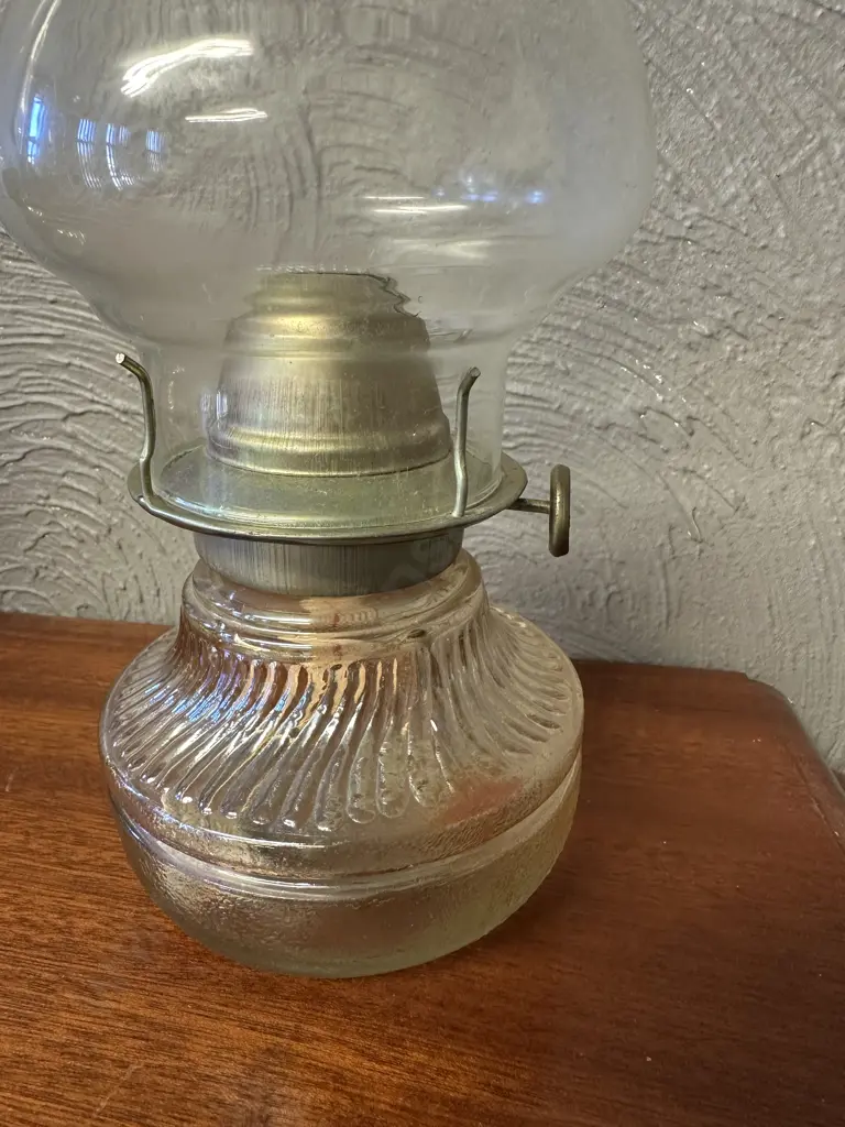Vintage Glass Oil Lamp H30cm. Image 1++