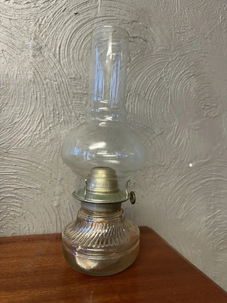 Vintage Glass Oil Lamp H30cm. Image 1++