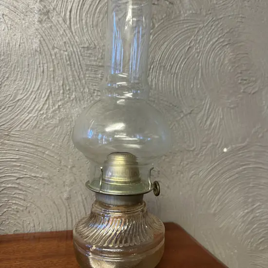 Vintage Glass Oil Lamp H30cm.
