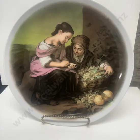 Vintage Westminster Ceramic Wall Art 'The Young Fruit Seller' Scene Dia32cm.