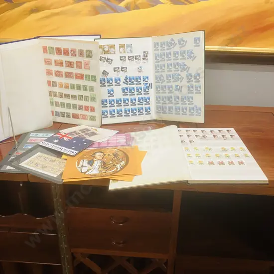 Australian Stamps In 3 Albums, Royal Visit, Cooks Bi-Centenary Packs Etc