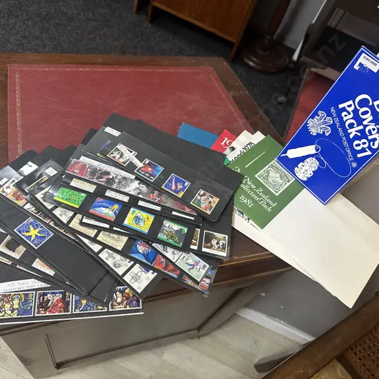 NZ Post First Day Covers Pack 81 & 1974, 1975, 1979, 1980, 2 x 1981 Collectors Packs, 30 x Mint UK Stamp Sets