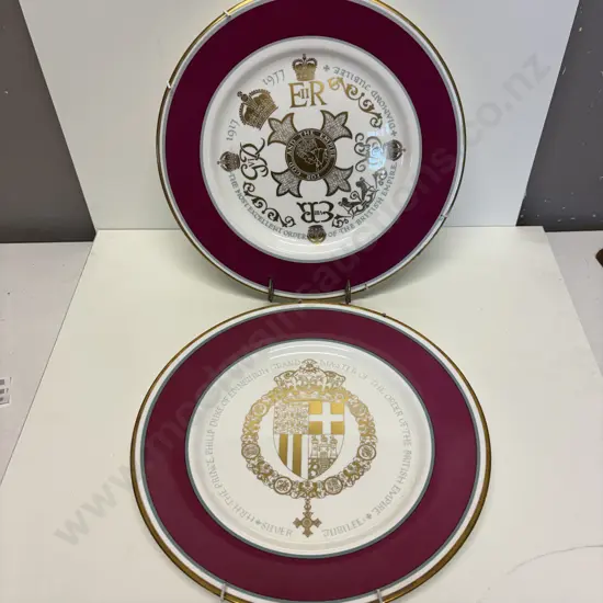 Two Caverswall Gilded Royalty Themed Plates