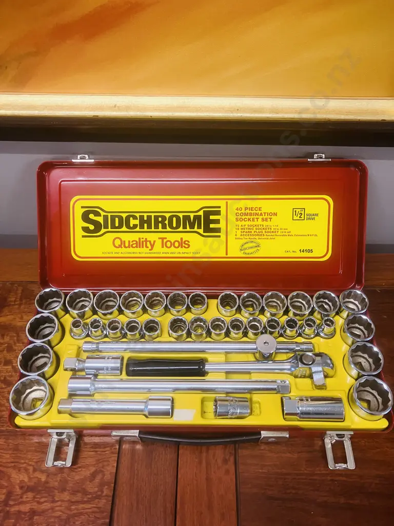 40 Piece SIDCHROME Combination Socket Set - 1/2 Inch Drive - A/F & Metric Sockets (#14105)) Image 1++