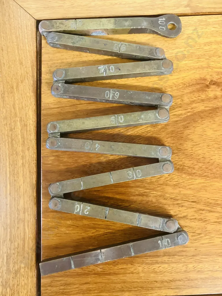 Vintage Solid Brass Folding Measure Image 1++