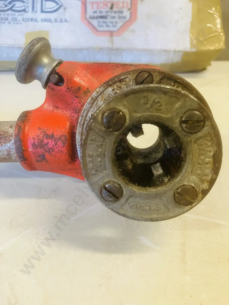 RIDGID No 0 - R Ratchet & Handle With 1/2 Die Head & Original Box - USA Image 1++