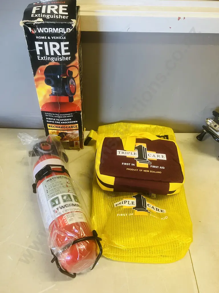 Wormald Home & Vehicle Fire Extinguisher & First Aid Kit Image 1++