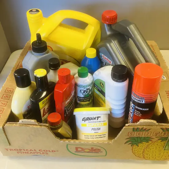 Box Lot Oils, Car Cleaners & Polishes Etc
