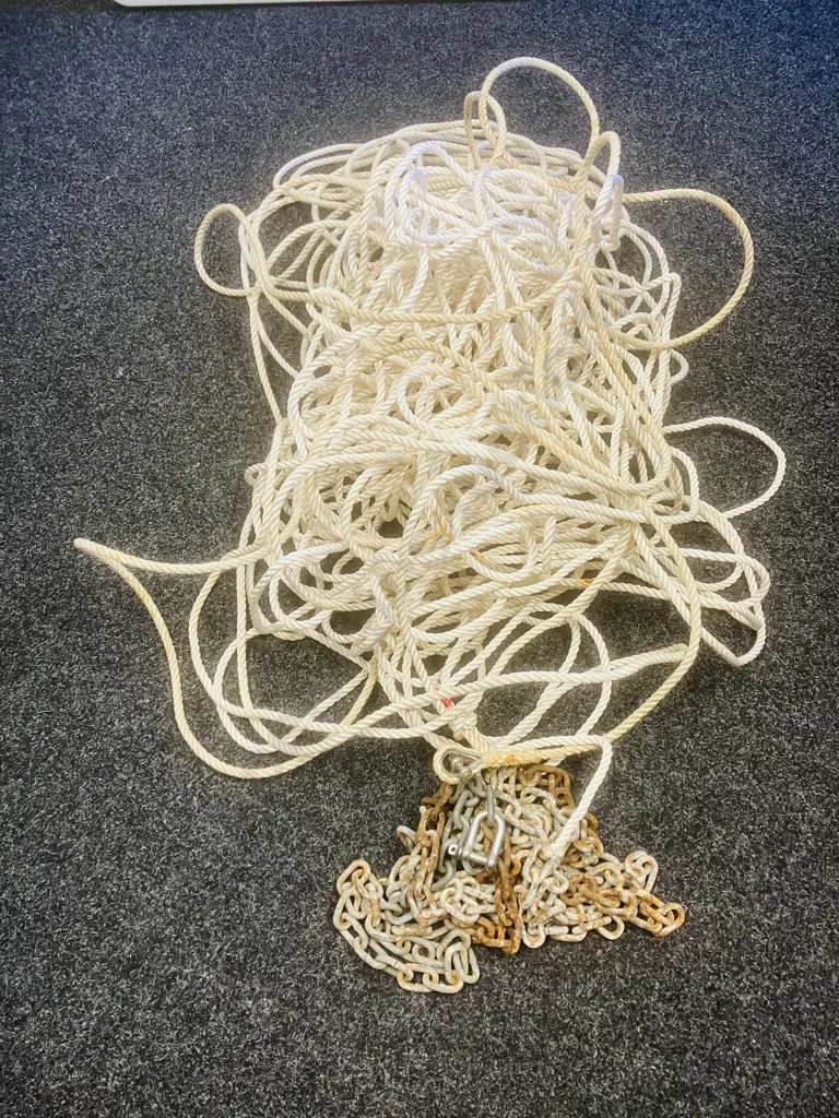 Anchor Rope With Chain & D-Shackles & NZ Boaties Mate 10mm x 50m Anchor Rope With Thimble Image 1++