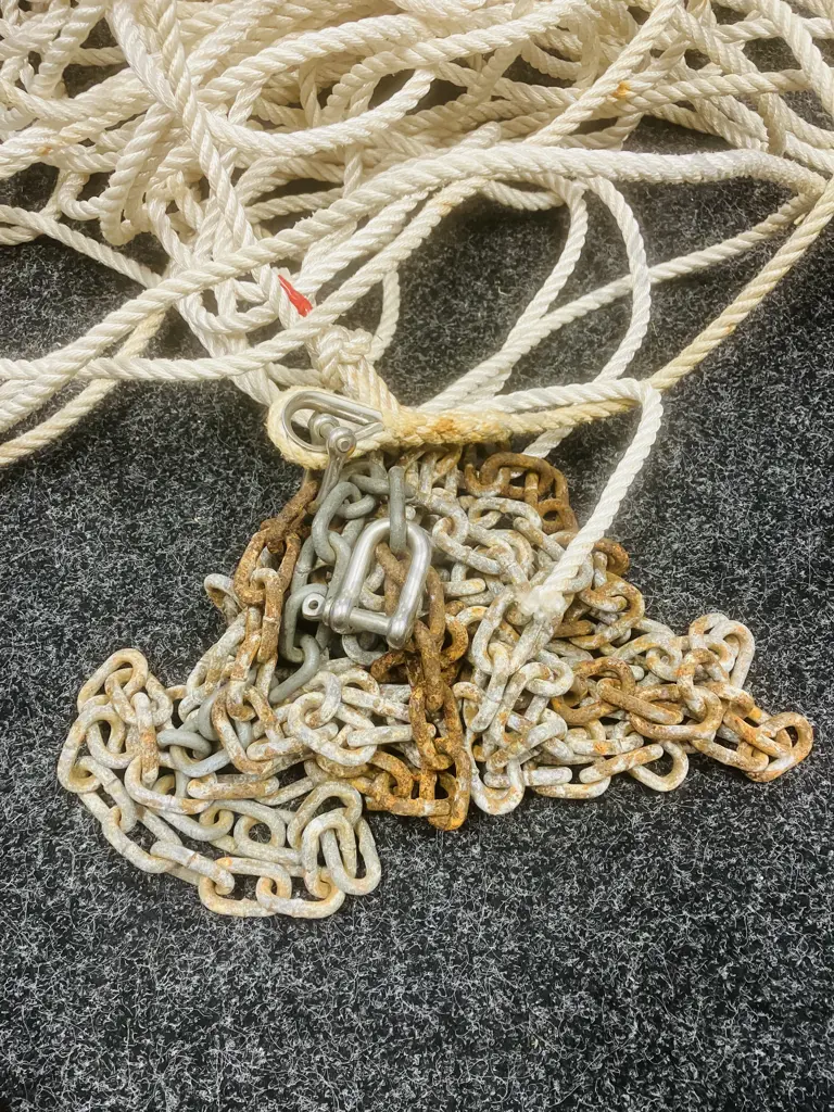 Anchor Rope With Chain & D-Shackles & NZ Boaties Mate 10mm x 50m Anchor Rope With Thimble Image 1++