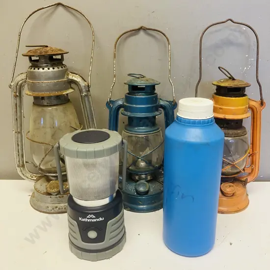 Hurricane Lanterns x 3, Kathmandu Lantern, Paraffin Oil