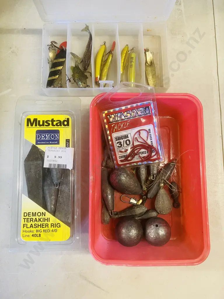 Jobmate Toolbox & Assorted Fishing Items, Okuma NIKO FA30 Reel, Hooks, Sinkers, Lines Etc Image 1++