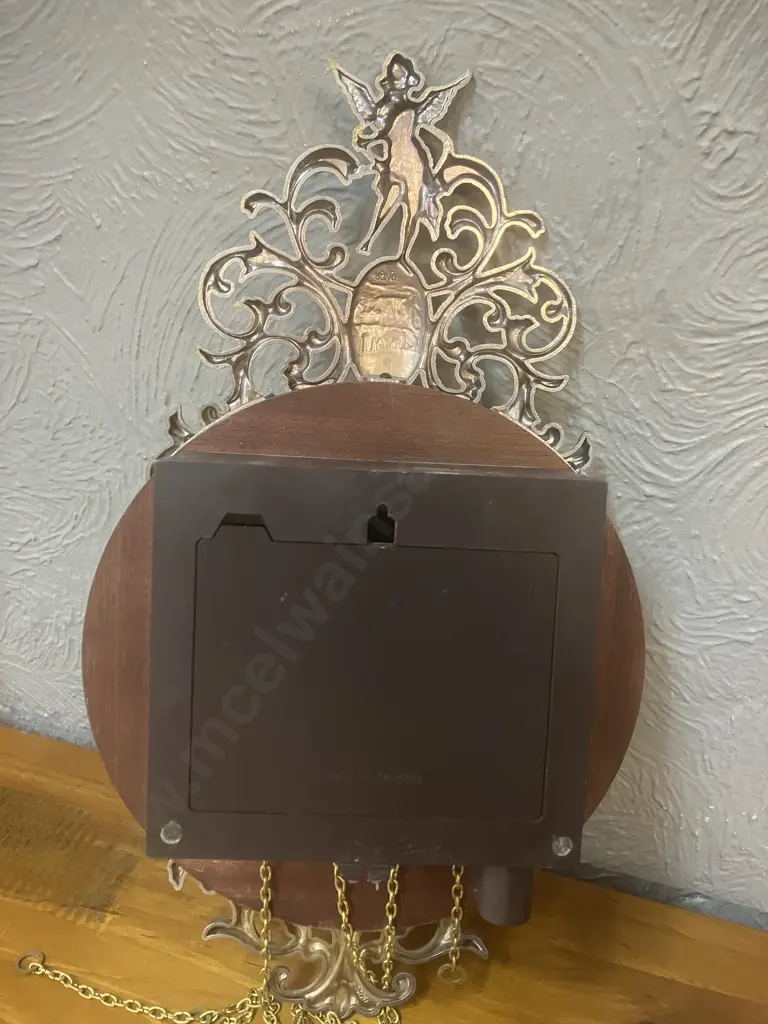 Vintage Schmeckenbecher West German Chiming Mechanical Wall Clock, Chain Driven, With Weights & Pendulum. 45 x 26cm Image 1++