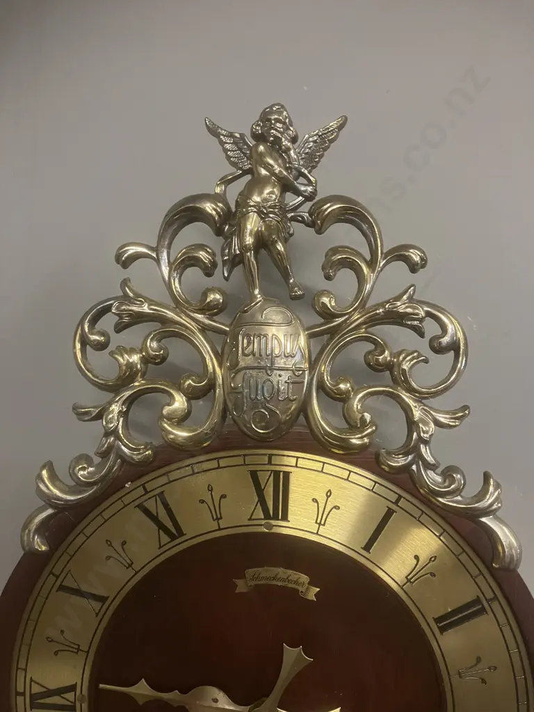 Vintage Schmeckenbecher West German Chiming Mechanical Wall Clock, Chain Driven, With Weights & Pendulum. 45 x 26cm Image 1++