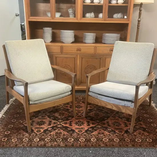 Pair of Mid-Century Concorde Armchairs by Fred Lowen for Don Furniture 1965