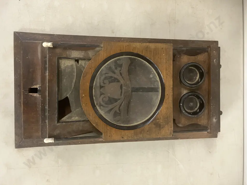 Antique Stereo Graphoscope - 19th c Mahogany Card Viewer With Graphoscope Lens & Stereo Lenses, Pierced Adjustable Easel Image 1++