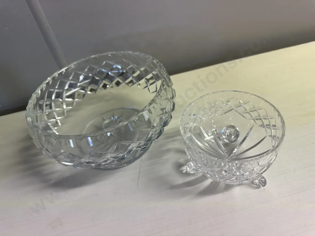 Vintage Pedestal Crystal Bowl Image 1++