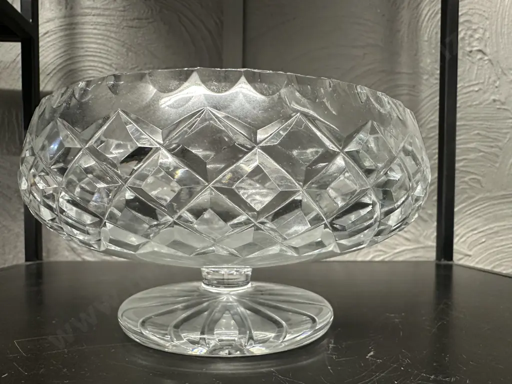 Vintage Pedestal Crystal Bowl Image 1++