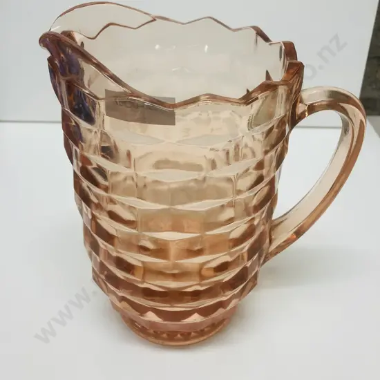 Vintage Indiana Glass Co. Whitehall Pattern Pink Depression Glass Water Serving Pitcher