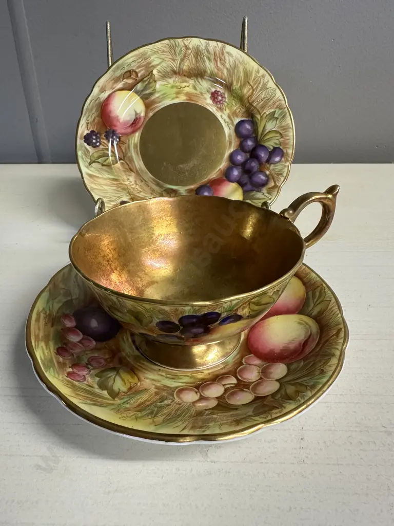 Vintage Aynsley 'Orchard Fruit' Trio Image 1++