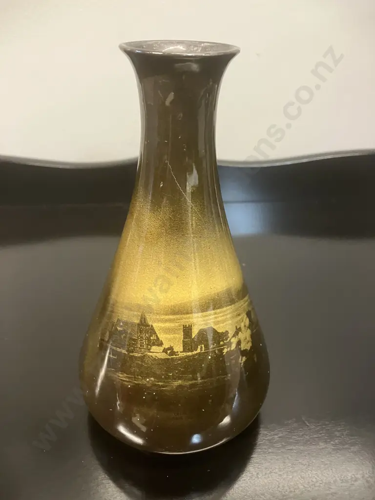 Antique Ridgways Royal Vista Ware Vase With Ohinemutu and Rotorua Bath House Scenes. H19cm. c1890 - 1910 Image 1++
