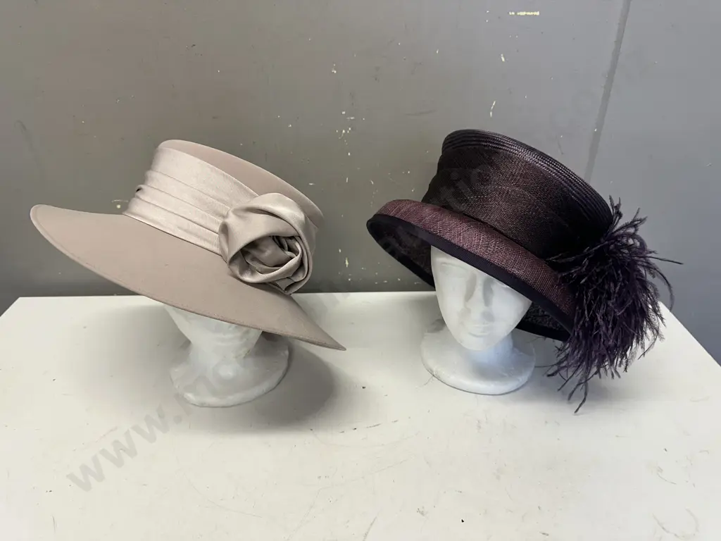 Jacques Vert & Austin Reed Womens Formal Hats Salmon Pink & Purple Image 1++