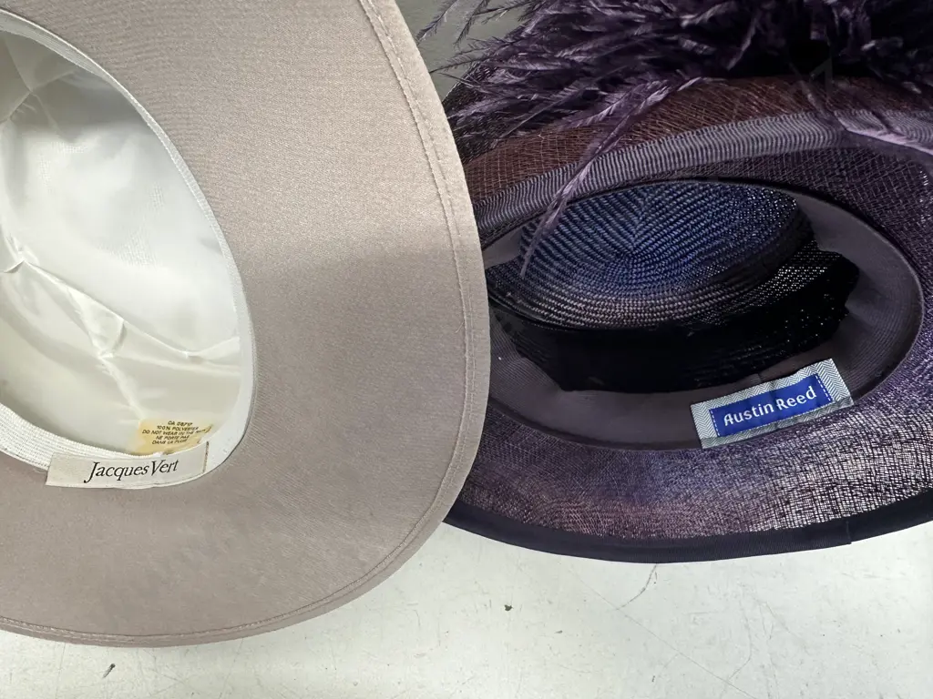 Jacques Vert & Austin Reed Womens Formal Hats Salmon Pink & Purple Image 1++