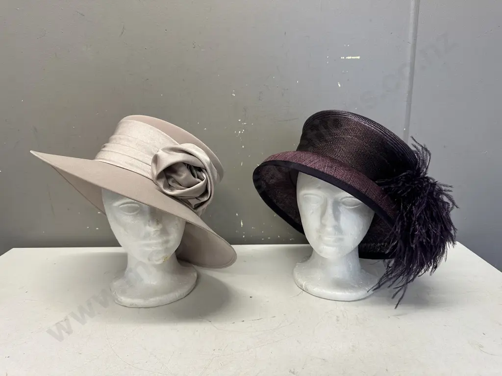 Jacques Vert & Austin Reed Womens Formal Hats Salmon Pink & Purple Image 1++