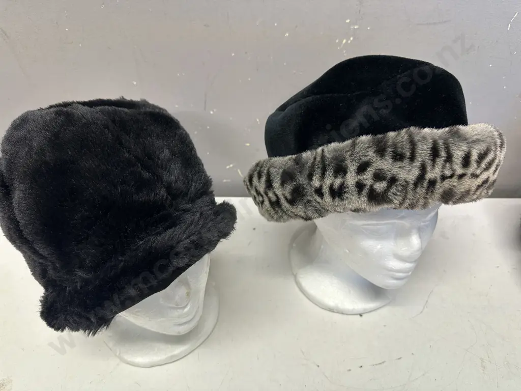 Ladies Hats x2 Faux Fur Detail Including Laura Ashley Image 1++
