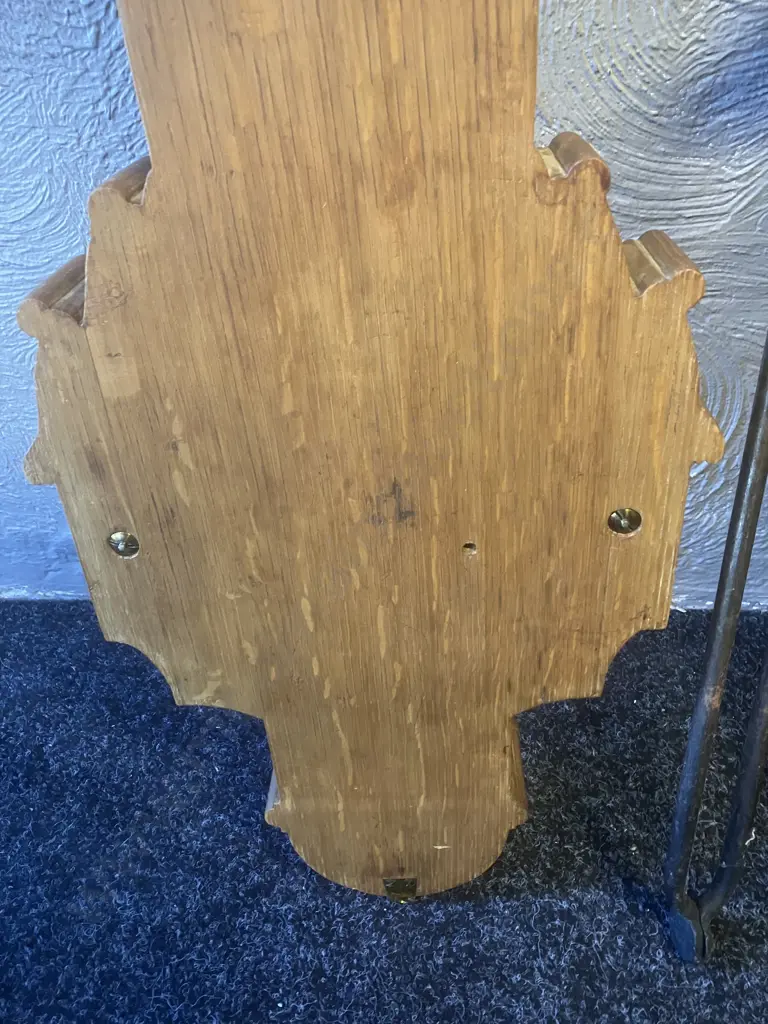 Antique Victorian Hughes & Son London No 3711 Carved Oak Banjo Compensated Barometer With Temperature. 95 x 27cm Image 1++