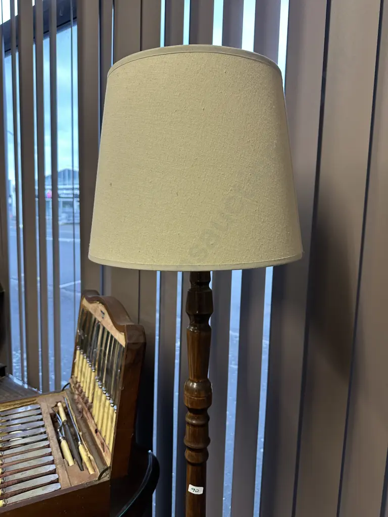 Antique Mahogany Standard Lamp with shade Image 1++