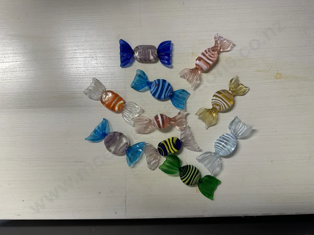 Selection Of Murano Art Glass Wrapped Candy Pieces Image 1++