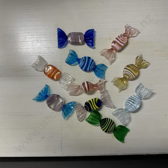 Selection Of Murano Art Glass Wrapped Candy Pieces